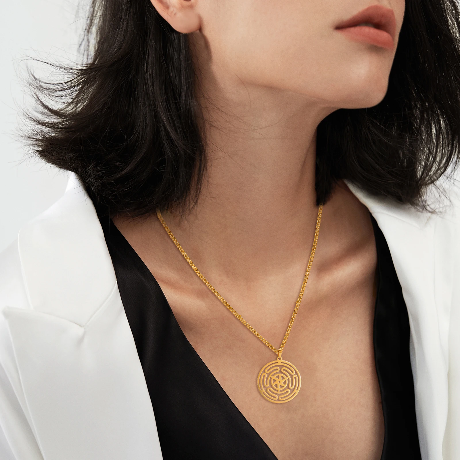 Stainless Steel Hecate’s Wheel Pendant 5 Stainless Steel Hecate’s Wheel Pendant - Image 5