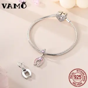 Pink Horseshoe Sterling Silver Charm Bead 7 S327104ca5ecd4db69871b2ba16ea96f7E