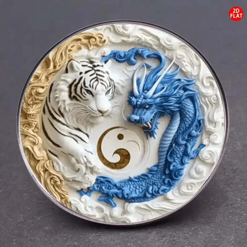 Stainless Steel Dragon Tiger Brooch 7 Stainless Steel Dragon Tiger Brooch - Image 7