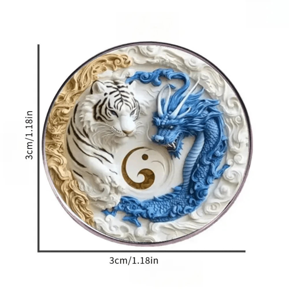 Stainless Steel Dragon Tiger Brooch 2 Stainless Steel Dragon Tiger Brooch - Image 2