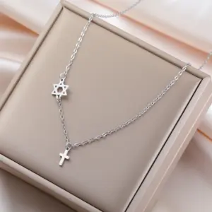 Unisex Stainless Steel Faith Necklace 19 S330df8f4a2b34ce383b916481be04c8ak