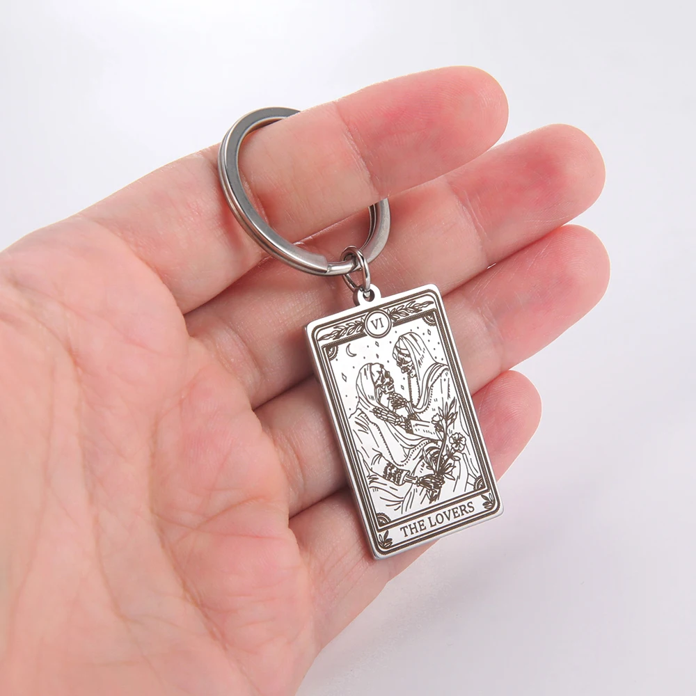 Stainless Steel Moon Tarot Keychain 4 Stainless Steel Moon Tarot Keychain - Image 4