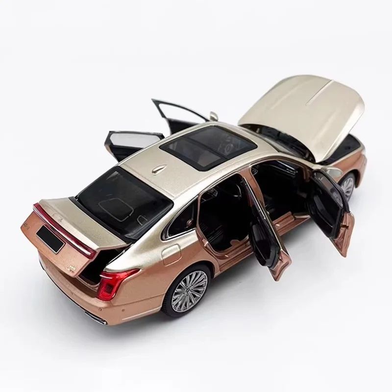 Gold Hongqi H9 Alloy Car Model 1:32 Scale 3 Gold Hongqi H9 Alloy Car Model 1:32 Scale - Image 3