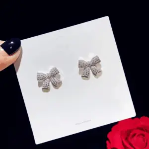 White Gold Finish Bowknot Stud Earrings SP032 9 S33fc584ce8a7477cac7ea6f42d93bcdbq