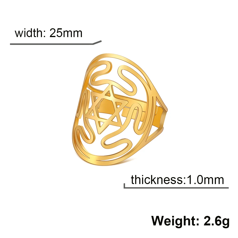 Stainless Steel Star of David Ring 6 Stainless Steel Star of David Ring - Image 6