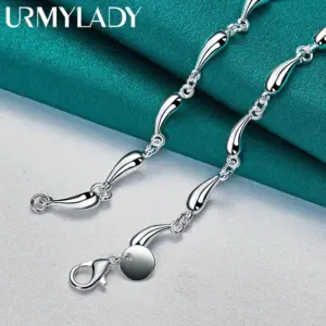 Sterling Silver Water-Drop Necklace, 18" 11 S34f726a1b6584d38946e4a8768186dccu