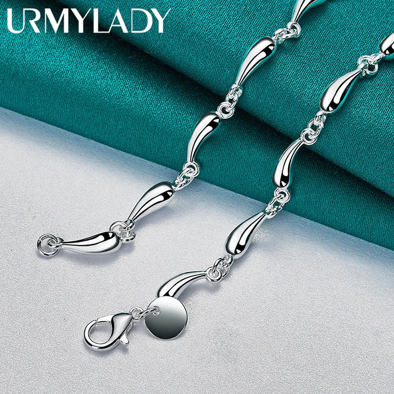 Sterling Silver Water-Drop Necklace, 18" 6 Sterling Silver Water-Drop Necklace, 18" - Image 6