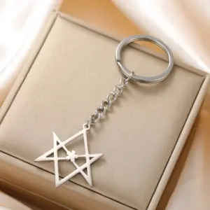 Stainless Steel Unicursal Hexagram Keychain 11 S353a0e82c7f3444ea60607eeaa81df96l