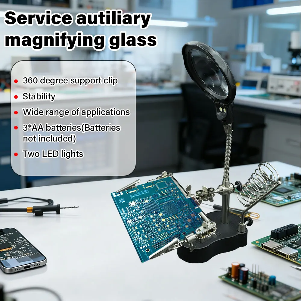 Soldering Iron Stand with 3.5x/12x Magnifier 2 Soldering Iron Stand with 3.5x/12x Magnifier - Image 2