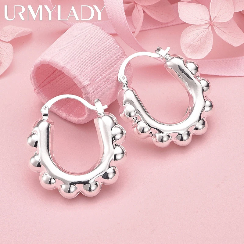 Sterling Silver U-Shaped Bubble Earrings 4 Sterling Silver U-Shaped Bubble Earrings - Image 4