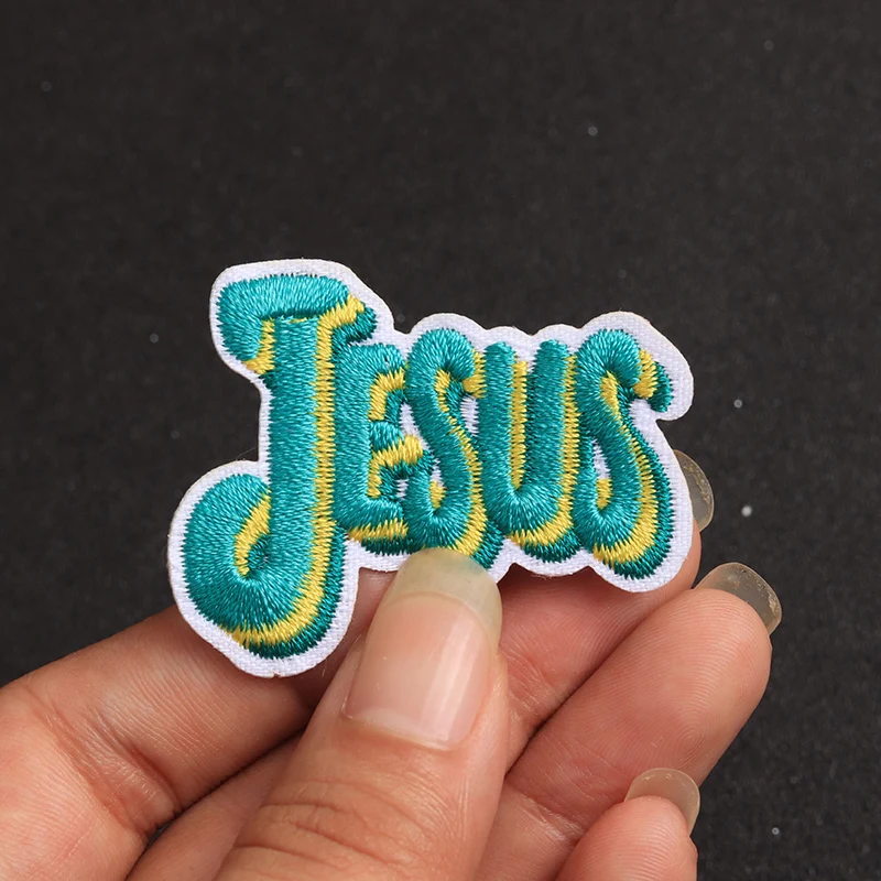 Vibrant JESUS Embroidered Patch Set, 5 Pack 4 Vibrant JESUS Embroidered Patch Set, 5 Pack - Image 4