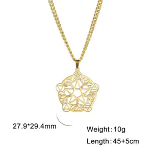 Stainless Steel Pentagram Necklace for Women 14 S3cb78245d5a94ead8d212f675825d42et