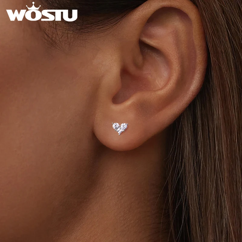 Heart Jewelry Set with Sterling Silver and Cubic Zirconia 2 Heart Jewelry Set with Sterling Silver and Cubic Zirconia - Image 2