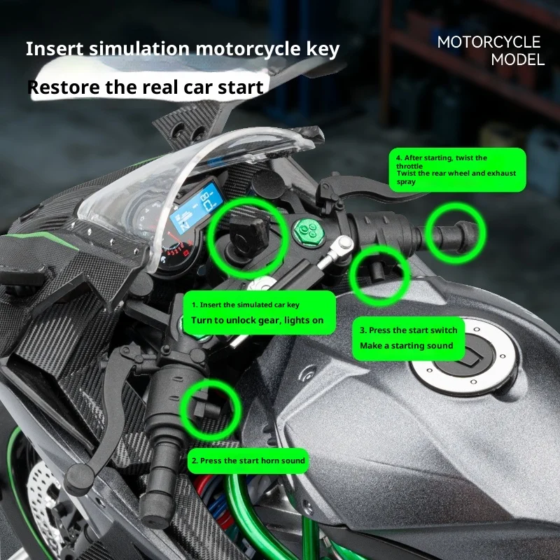 1:9 Scale H2R Diecast Motorcycle Model 6 1:9 Scale H2R Diecast Motorcycle Model - Image 6