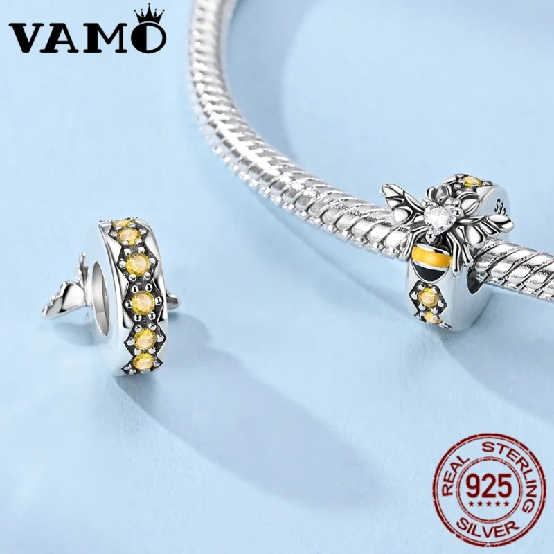 Silver Bee Charm Bead for Bracelets KSC394 3 Silver Bee Charm Bead for Bracelets KSC394 - Image 3