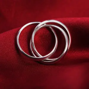 Silver Intertwined Circle Ring for Women 11 S3ed7d4aae5f34d49b50c8ec738ad400fB
