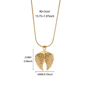 Elegant Gold Stainless Steel Necklace with Zircon Accents 16 S40187ede05794de18e2e900f00a910dav