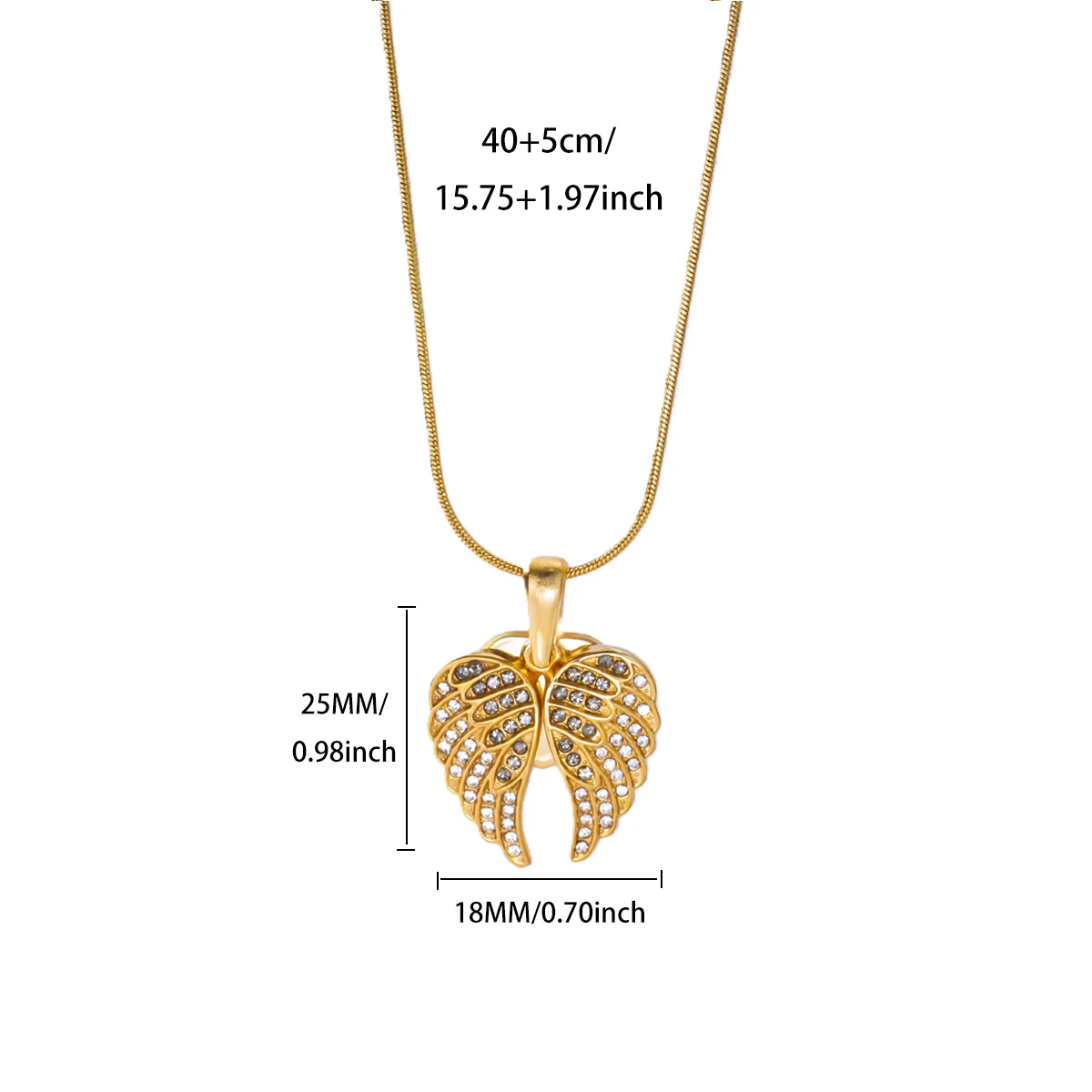 Elegant Gold Stainless Steel Necklace with Zircon Accents 8 Elegant Gold Stainless Steel Necklace with Zircon Accents - Image 8