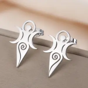 Stainless Steel Wiccan Spiral Goddess Earrings 13 S420510baa3984ba48582a26e45fec74dx