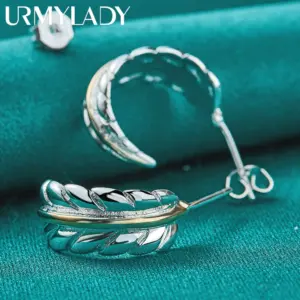 Elegant Sterling Silver Feather Earrings 9 S4228a75997df414789dd11ca2ea70187k