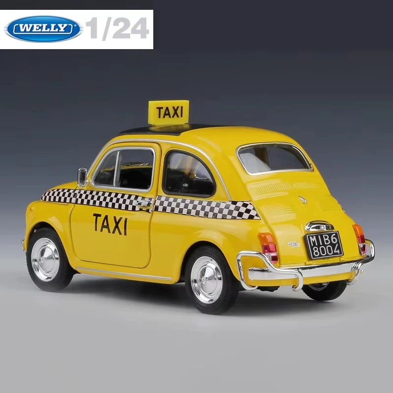 Authentic Yellow Fiat 500 Diecast Model 1:24 Scale 3 Authentic Yellow Fiat 500 Diecast Model 1:24 Scale - Image 3