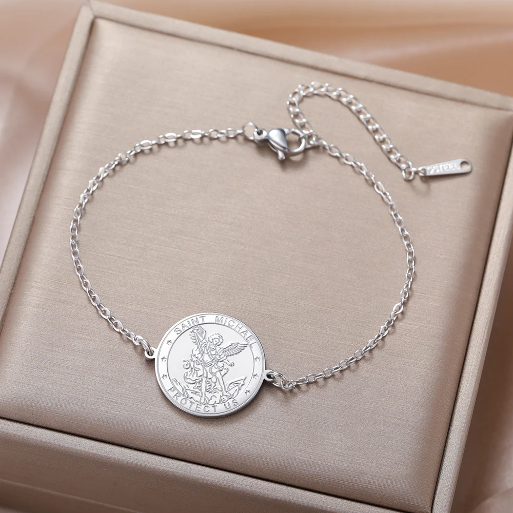 Stainless Steel Archangel Michael Bracelet 7 Stainless Steel Archangel Michael Bracelet - Image 7