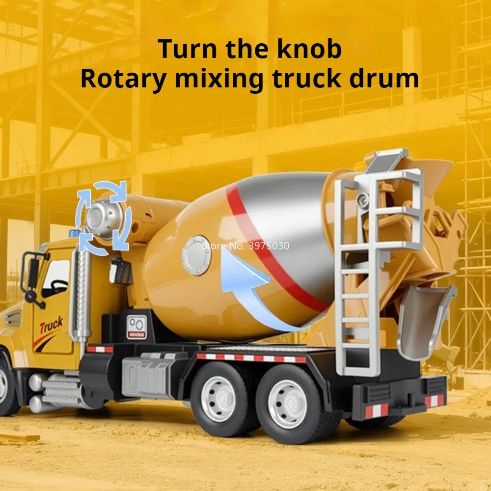 Yellow Alloy Cement Mixer Truck with Lights 4 Yellow Alloy Cement Mixer Truck with Lights - Image 4
