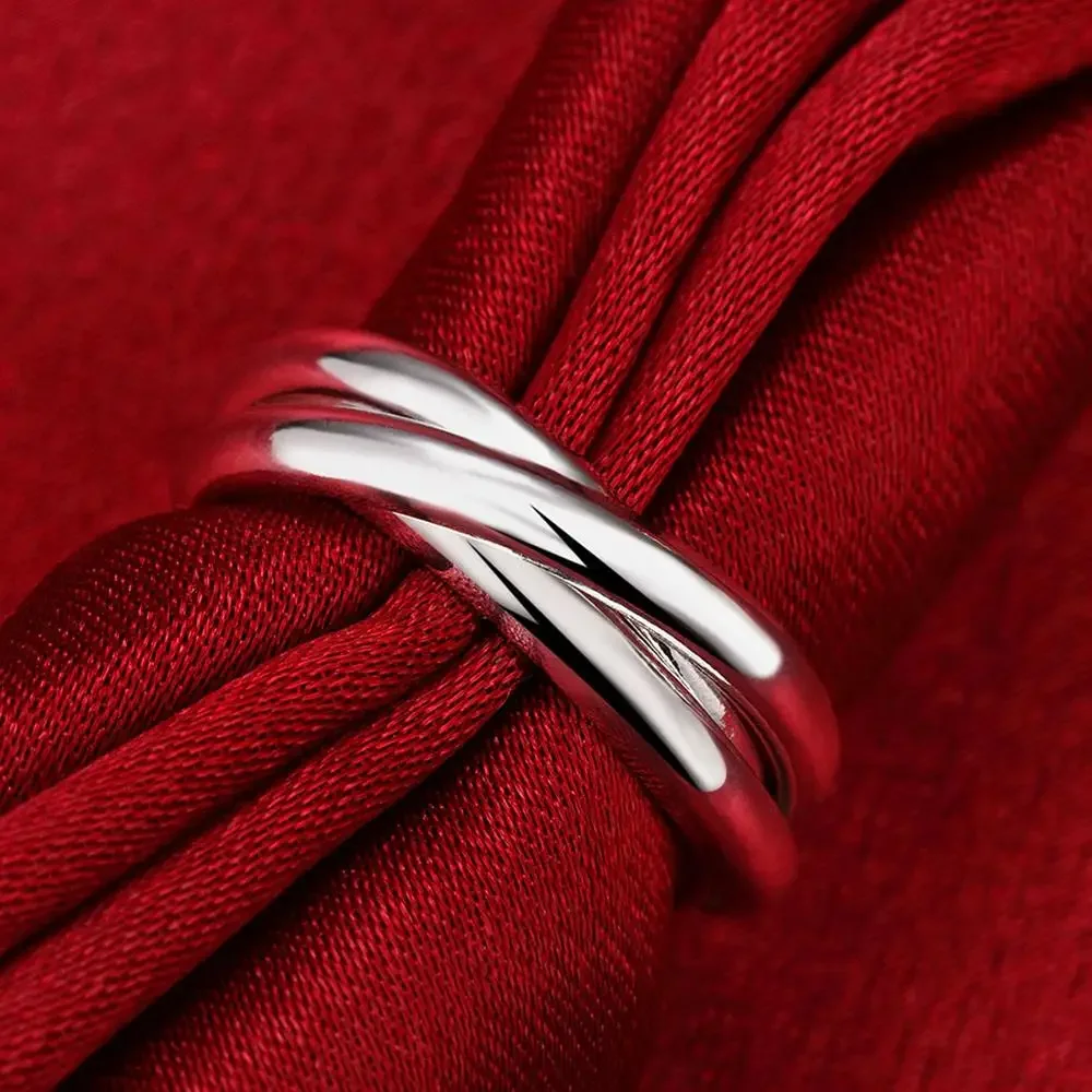 Silver Intertwined Circle Ring for Women 5 Silver Intertwined Circle Ring for Women - Image 5