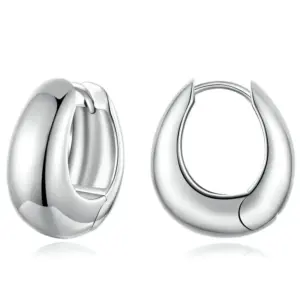 Elegant White and Gold Wedding Huggies Earrings 18 S45b1570a36b946f19ba52be5944376d3E