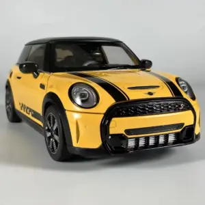 Yellow Mini Cooper S Diecast Model Car 1:18 Scale