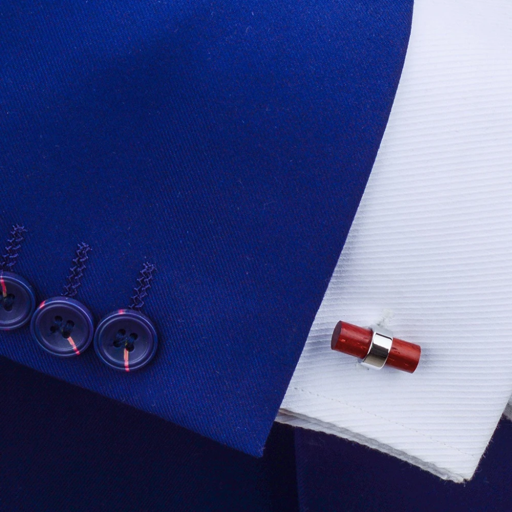 Redwood Metal Cufflink with Wooden Face 3 Redwood Metal Cufflink with Wooden Face - Image 3