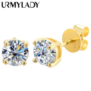 Elegant Moissanite Earrings by URMYLADY 9 S4718d03af0614d6dbfb83c6886ec5684N