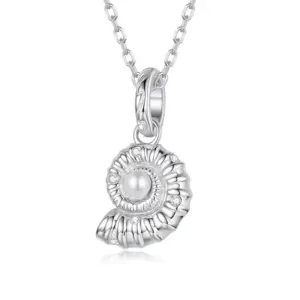 Sterling Silver Seashell Pendant with Pearl 13 S4b3c2bcc53a5457ea841e32c12182db75