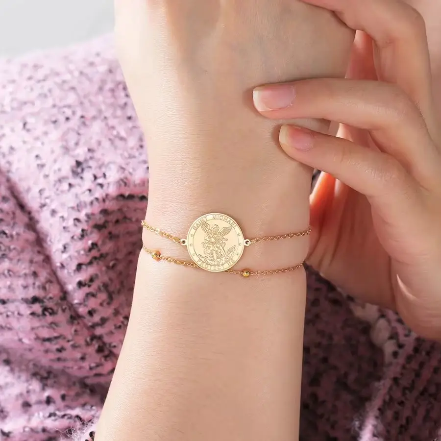 Stainless Steel Archangel Michael Bracelet 5 Stainless Steel Archangel Michael Bracelet - Image 5