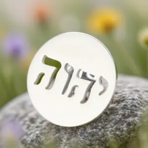 Stainless Steel Hebrew Brooch 25mm x 25mm 7 S4c137e97917f46539103dbb24fdf0d701