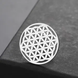 Stainless Steel Flower of Life Brooch (20x20 mm) 12 S4c4b322bca9b4e488759fde9cfdb5363G