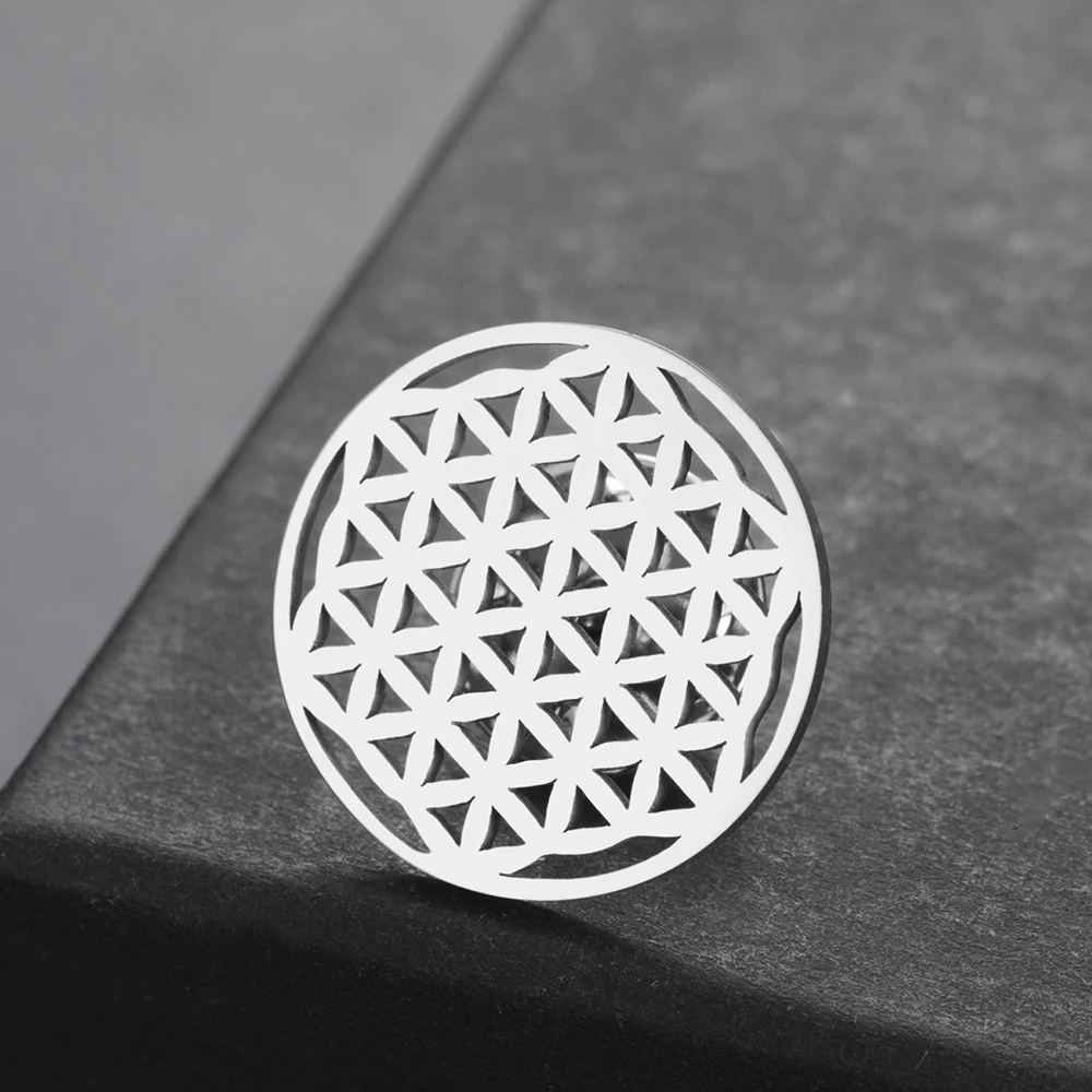 Stainless Steel Flower of Life Brooch (20x20 mm) 5 Stainless Steel Flower of Life Brooch (20x20 mm) - Image 5