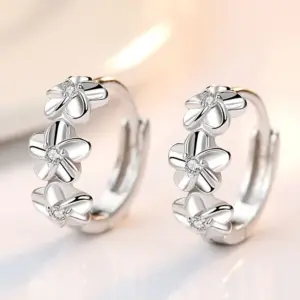 Sterling Silver Floral Clip-On Earrings 6 S4cbfa086a93f43a5b3b63a15d300b9603