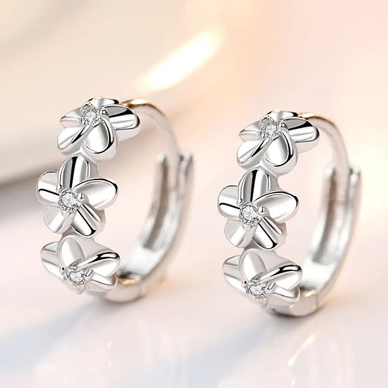 Sterling Silver Floral Clip-On Earrings 2 Sterling Silver Floral Clip-On Earrings - Image 2