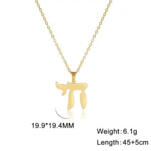 Stainless Steel Chai Necklace with Pendant 11 S4e7e27cb30b0471dac909dc088491351t