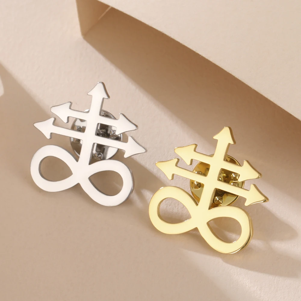 Stainless Steel Leviathan Cross Brooch 25x25 mm 5 Stainless Steel Leviathan Cross Brooch 25x25 mm - Image 5