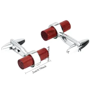 Redwood Metal Cufflink with Wooden Face 6 S4fbc32fde97c44c3abf79d065c040ea6s