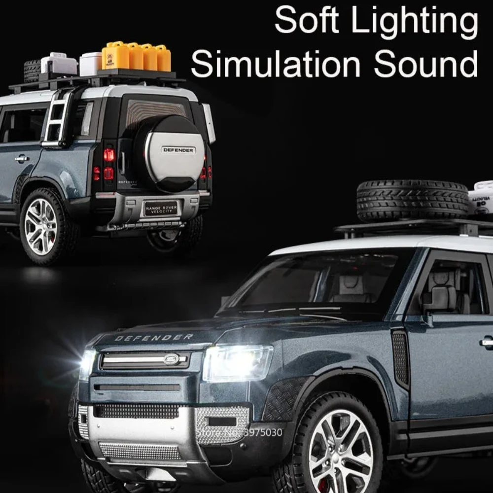 Land Rover Defender 1:24 Scale Diecast Model Blue 5 Land Rover Defender 1:24 Scale Diecast Model Blue - Image 5