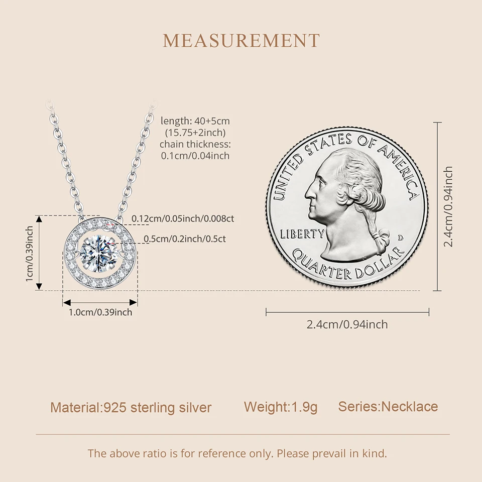 0.5 CT Moissanite Halo Necklace for Women 5 0.5 CT Moissanite Halo Necklace for Women - Image 5