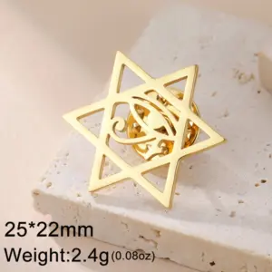 Elegant Stainless Steel Jewish Brooch 18 S55b9cc5236974904a94171546b6d2ea4a