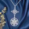 Stainless Steel Witch Knot & Metatron Pendant