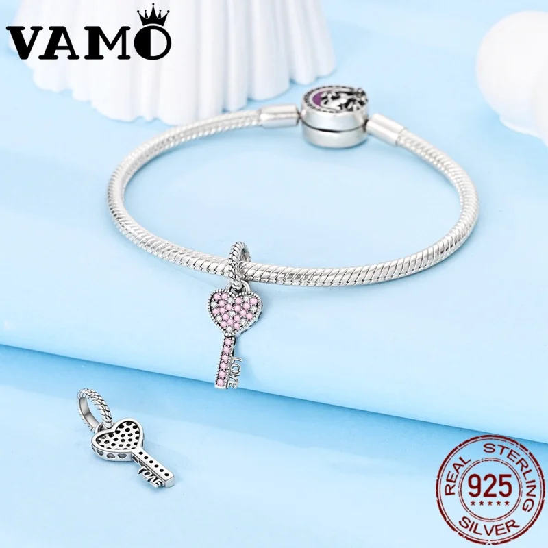 VAMO Sterling Silver Key of Love Charm 3 VAMO Sterling Silver Key of Love Charm - Image 3