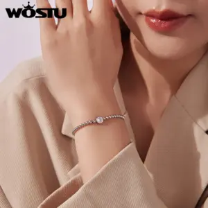 Sterling Silver Heart Bracelet with Cubic Zirconia 12 S5611f44375964249a9feb070ffa65a8cU