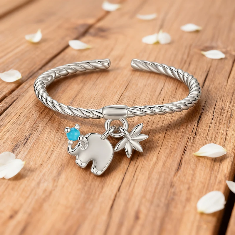 Silver Turquoise Rope Ring Adjustable 7 Silver Turquoise Rope Ring Adjustable - Image 7