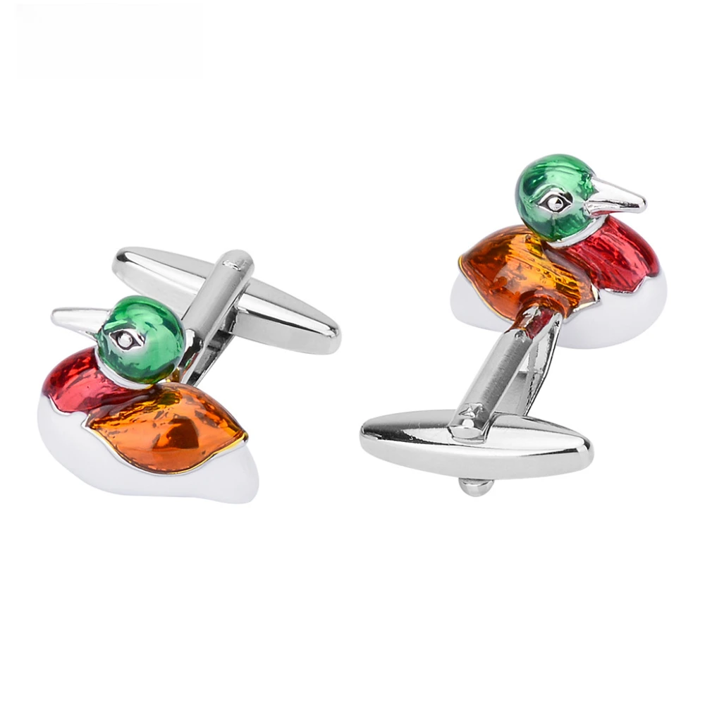 Mandarin Duck Enamel Cufflinks for Men and Women 3 Mandarin Duck Enamel Cufflinks for Men and Women - Image 3
